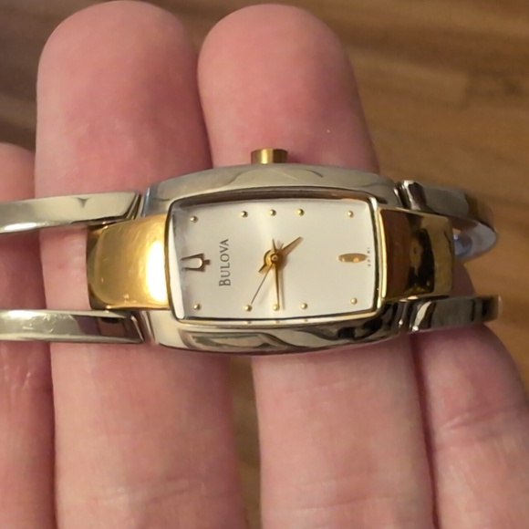 Bulova Two-Tone Bangle Watch - Picture 3 of 11